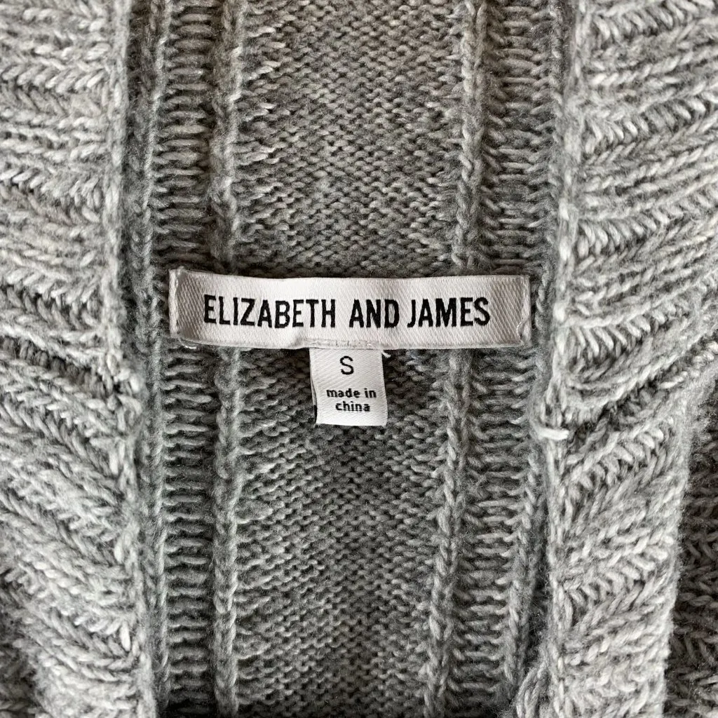 ELIZABETH and JAMES Ash Gray Minimalist Ribbed Knit Turtleneck Sweater Size S - Image 4