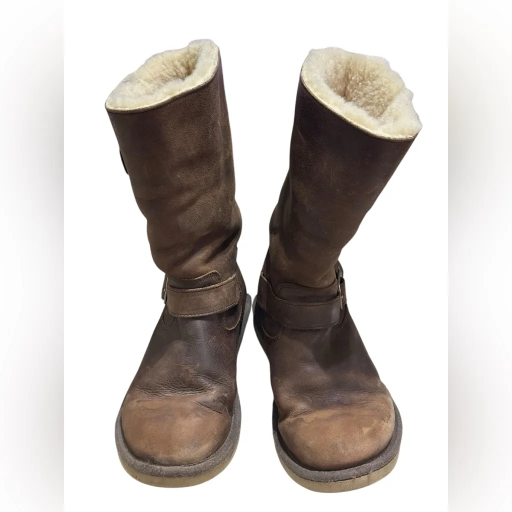 UGG leather shearling tall boots Sz 8 - Image 6