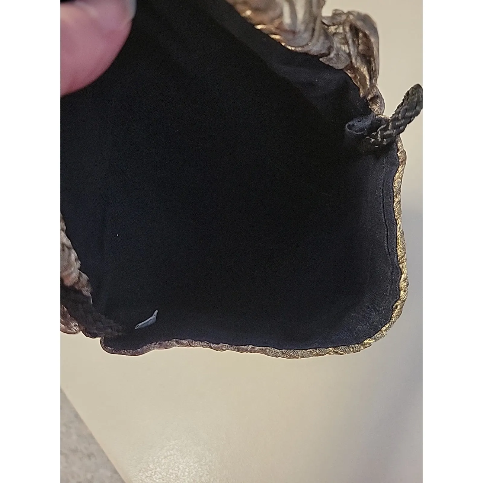 Crinkled Taffeta Bag Bronze Black Whimsigoth Rosette Crossbody Glam‎ Fairy Goth - Image 7