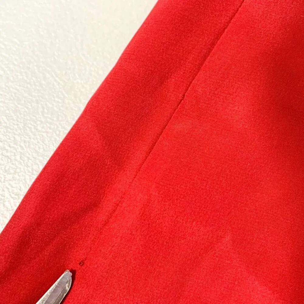 Frame NEW Silk Twist Neck Sleeveless Padded Shoulder Tank Top Garnet Red Medium - Image 12