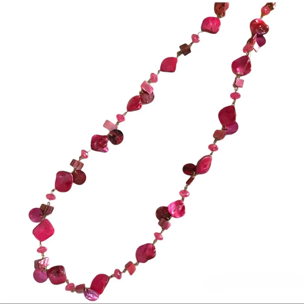 Style & Co. Shell Rope Long Gold-Tone Women's Necklace 42", Pink/Red Reg $29.50 - Image 5