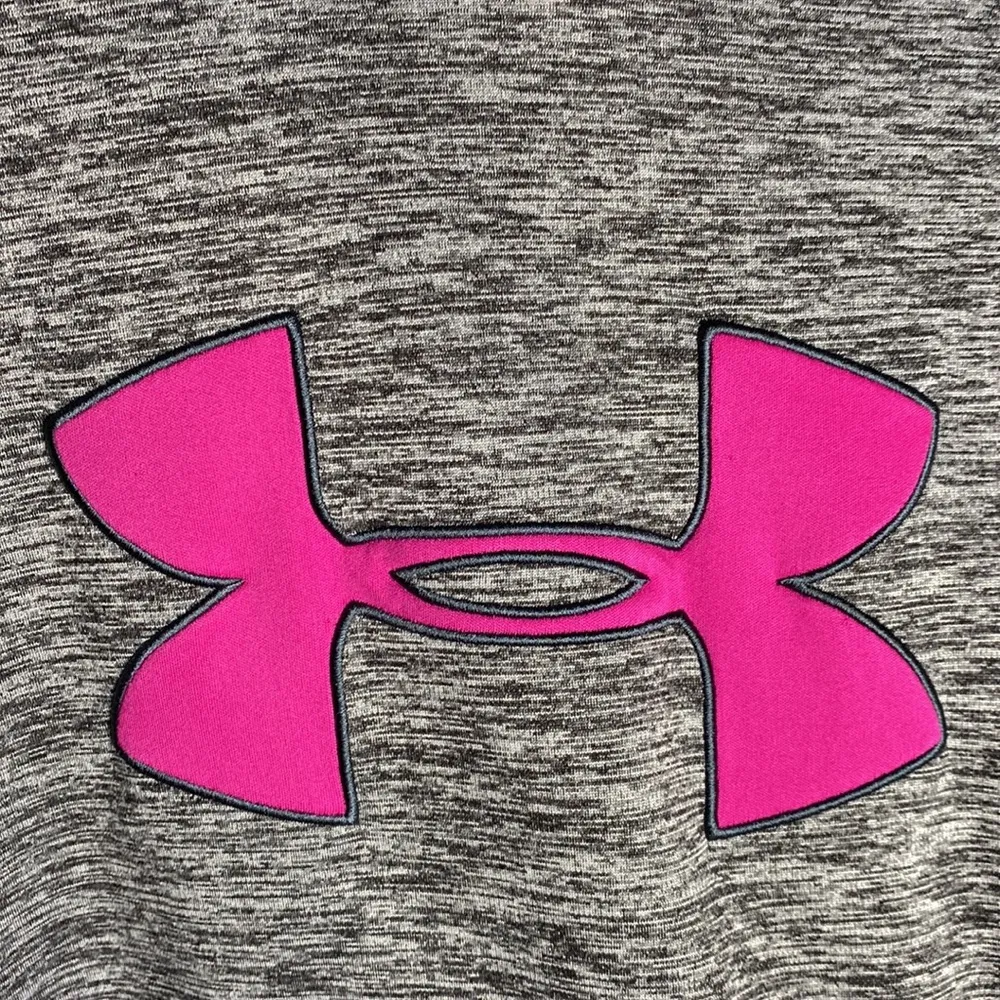 Under Armour fleece big logo storm hoodie in Heather gray and magenta colors M - Image 7
