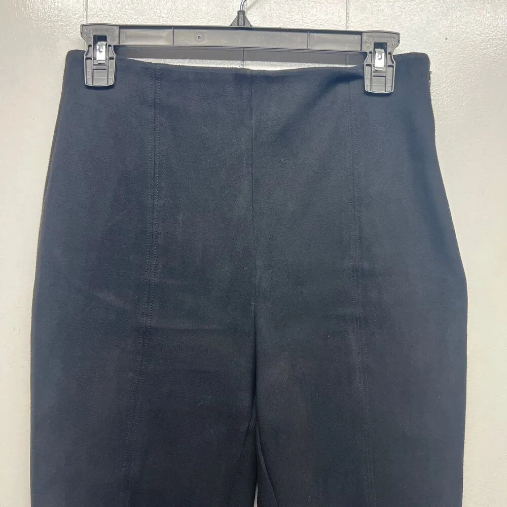 Babaton Aritzia Women's High Rise Faux Suede Black Pants Size 6 Stretch Neutral - Image 3