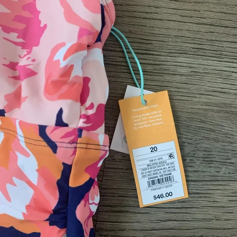 Kona Sol™ Full Coverage Floral Print Ruffle Sleeve One Piece Swimsuit - Size 20 - Image 8
