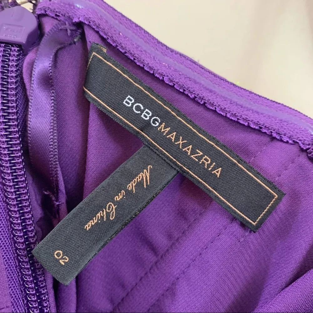 BCBGMAXAZRIA Floral Satin Strapless Mini Dress - Image 4