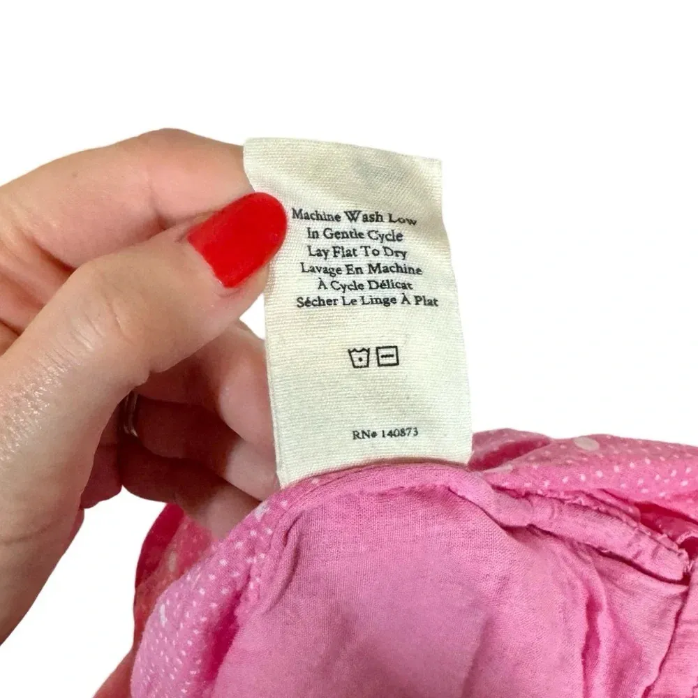 LoveShackFancy Adia Lace Crochet Polka Dot Mini Skirt Hot Pink Cherry - Image 13