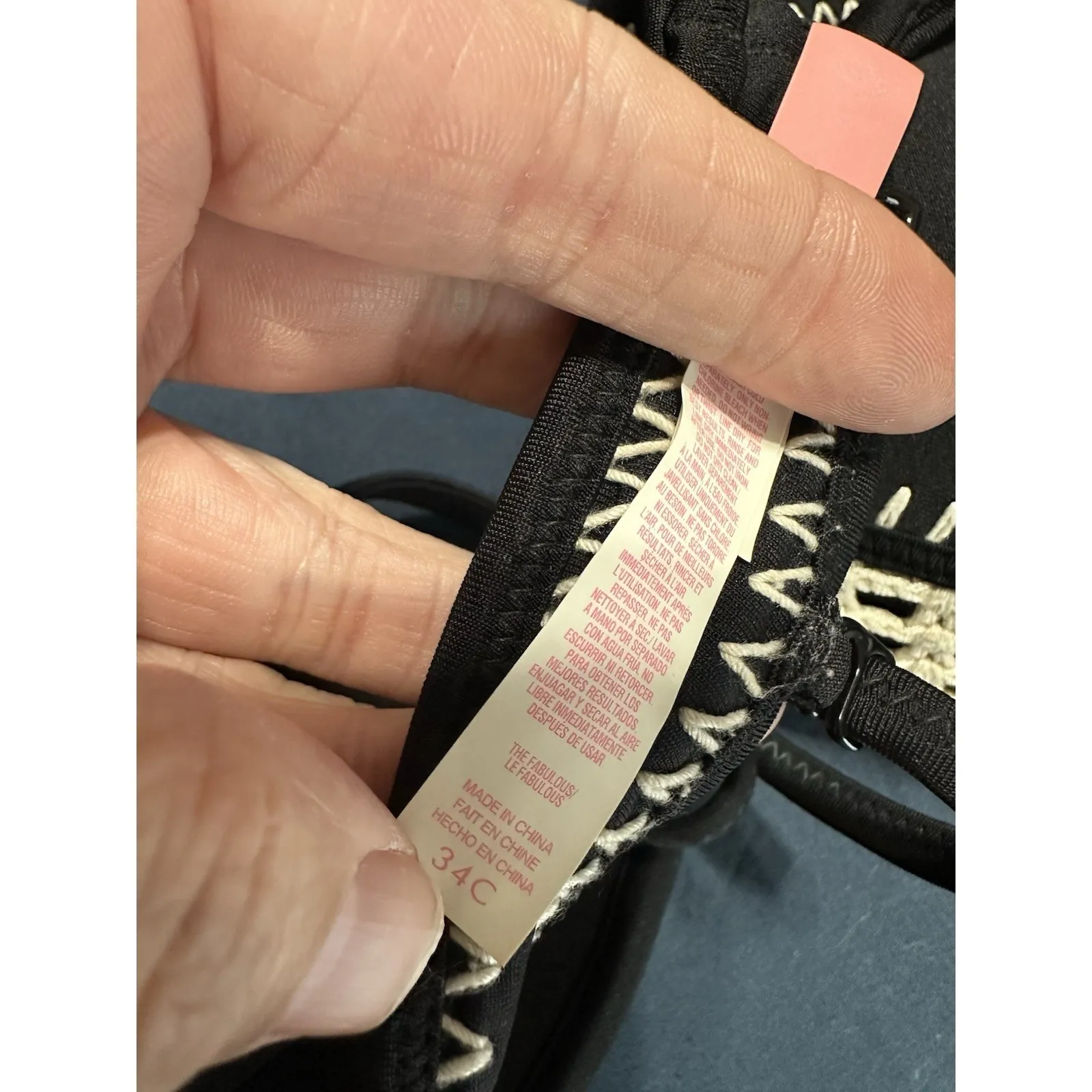 Victoria Secret Fabulous Black Crochet Halter Push Up Bikini Top NWOT Size 34C - Image 6