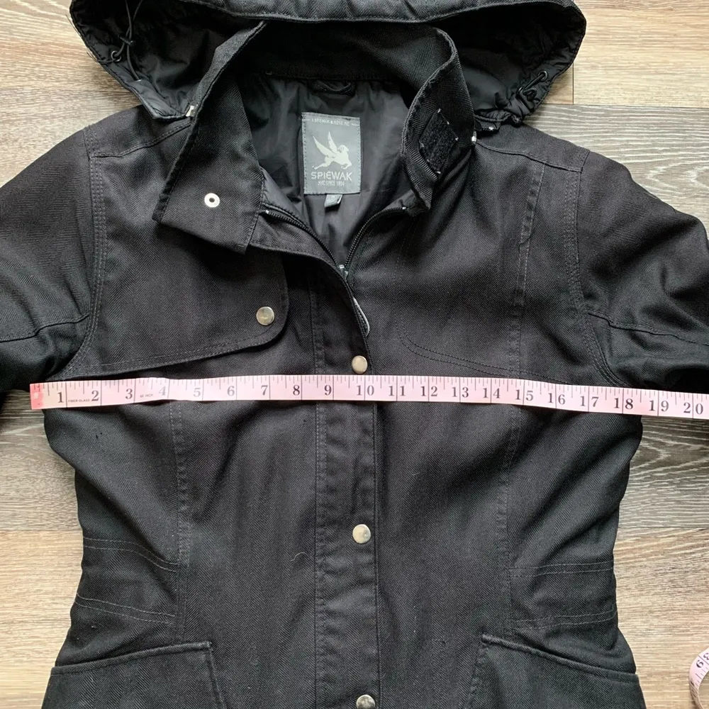 Spiewak Black Long Hooded Winter Coat M Size M - Image 7