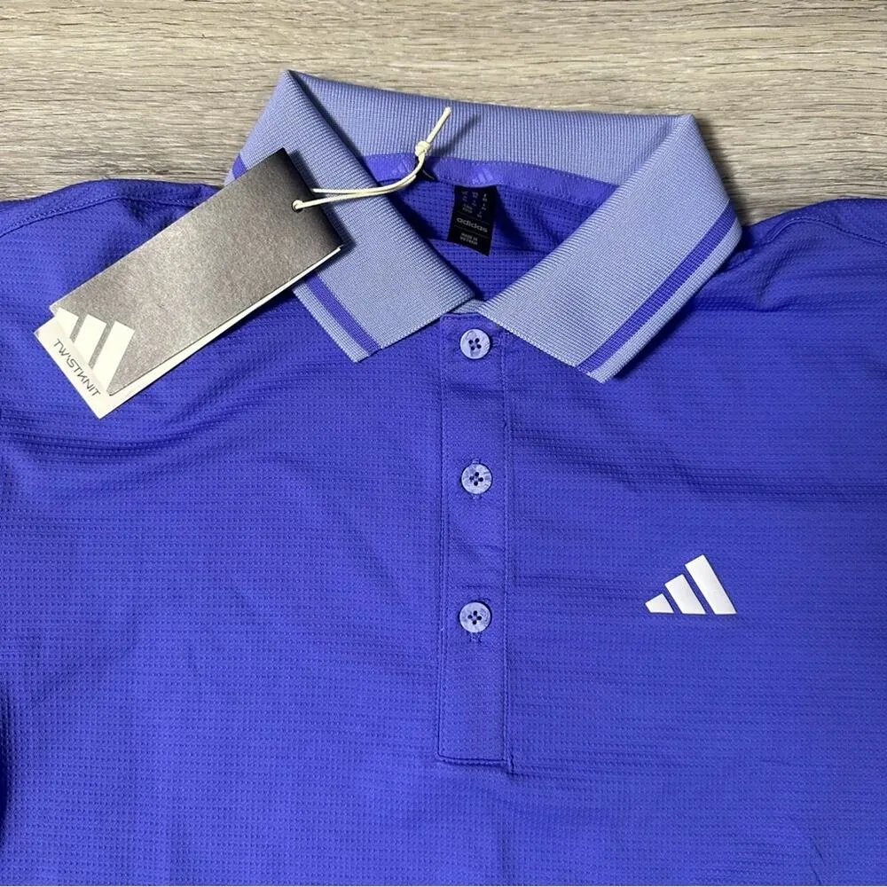 Adidas  Purple / Blue Twist Knit Polo NEW - Image 2