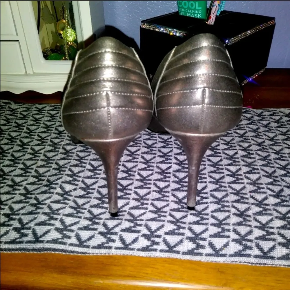Steve Madden Tahiti silver formal wedding office heels - Image 4