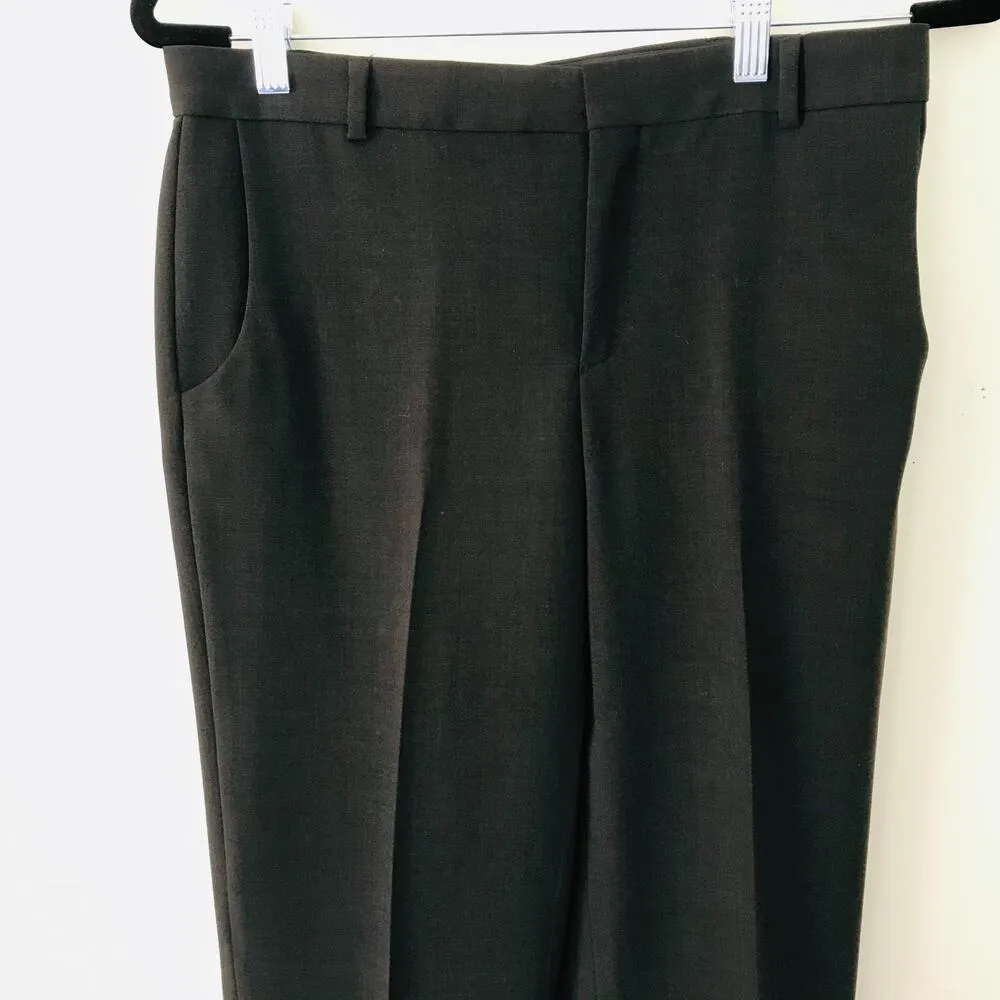 Tse Surface Brown Wool Blend High Rise Cropped Dress Pants Women's Size 8 - Image 3