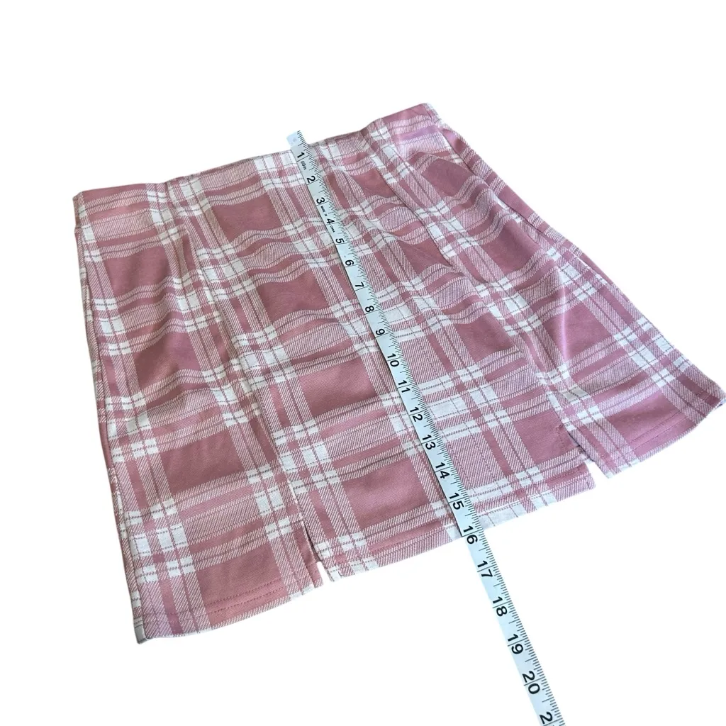 Light Pink & White Plaid Design Skirt Mini Pencil Style Women’s Size Large Fit! - Image 2