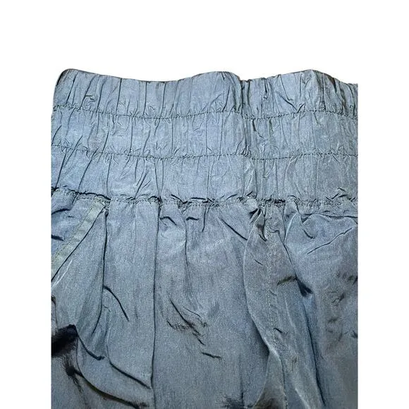 Free People FP Movement Women Small Way Home Shorts Shiny Deep Blue‎ High Waist - Image 6