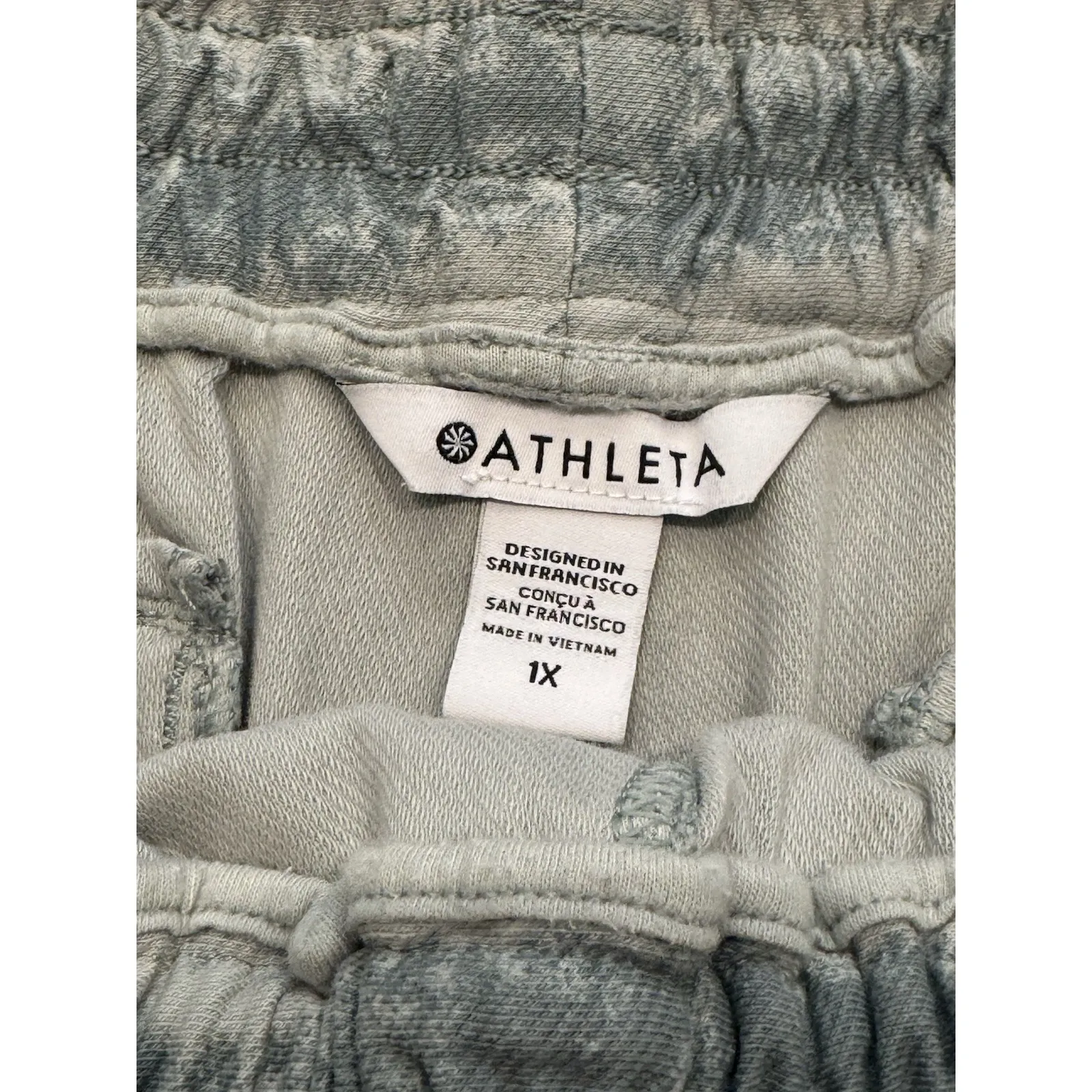 Womens Athleta Shorts‎ Farallon Lounge Drawstring Cotton High Waisted Blue Sz 1X - Image 3