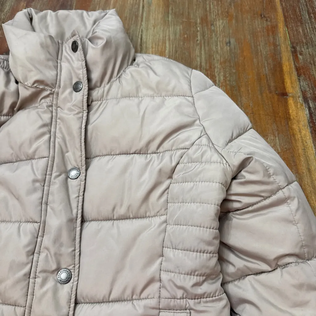 Abercrombie & Fitch Beige Puffer Jacket XS Womens Cozy Winter Plush - Image 5