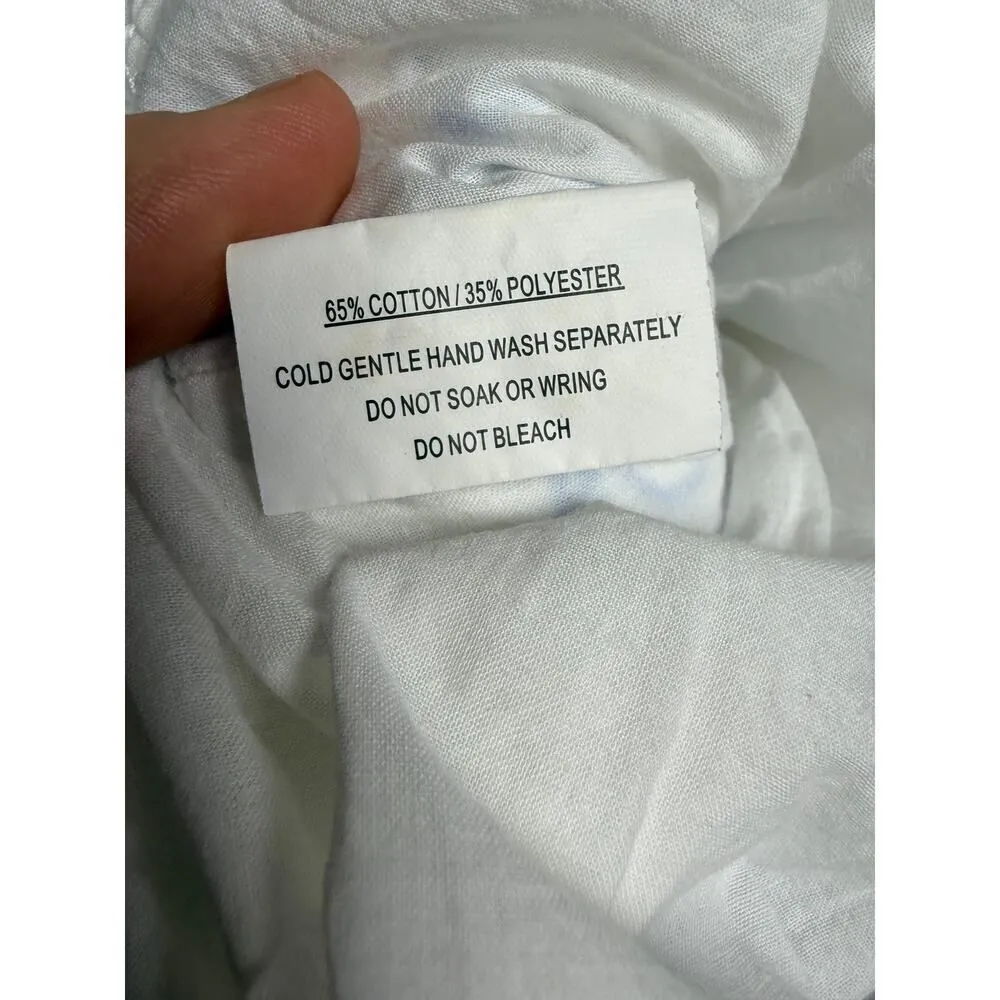 Selfie Leslie Indi Luxe Euro Trip Wrap Mini Dress in Nautical White Sz. L - Image 7