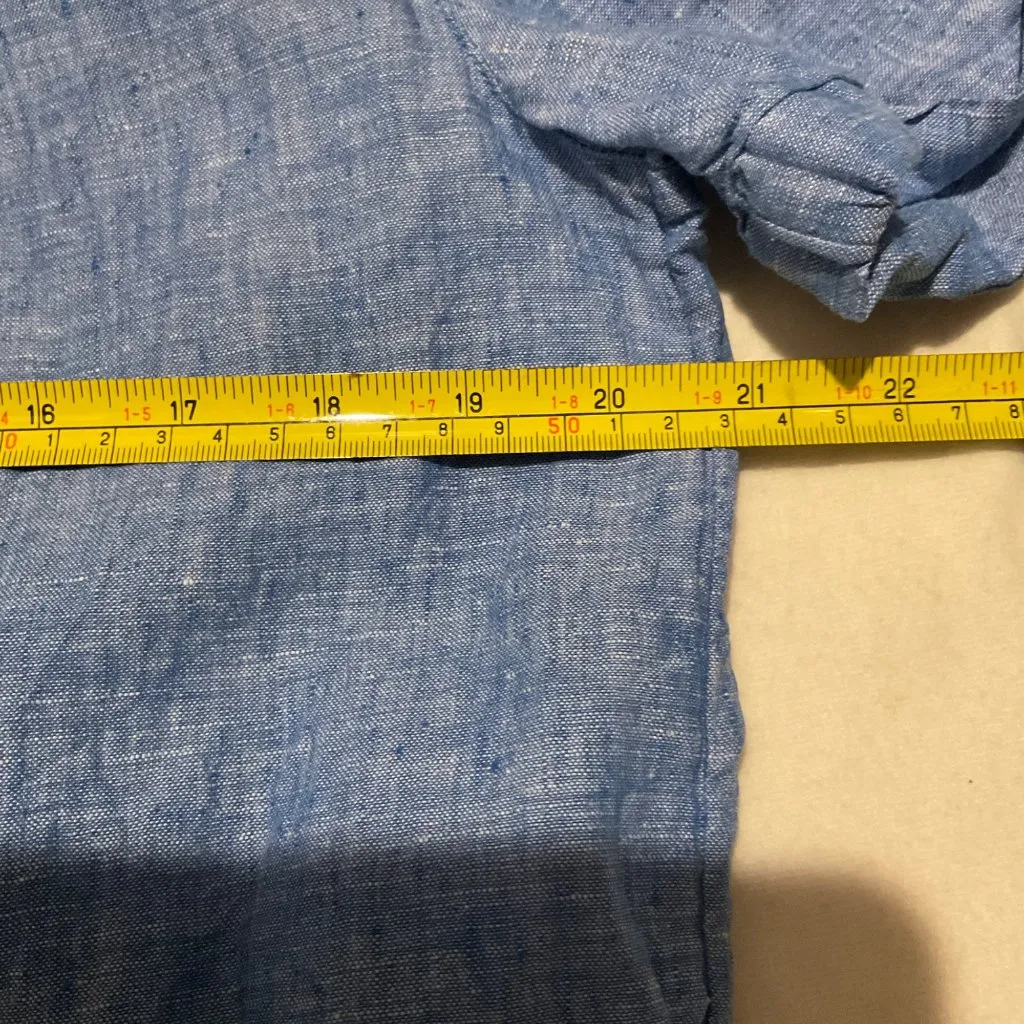 Christian Siriano New York full Linen blue women top SZL INDIA MADE CHEST42in Size L - Image 5