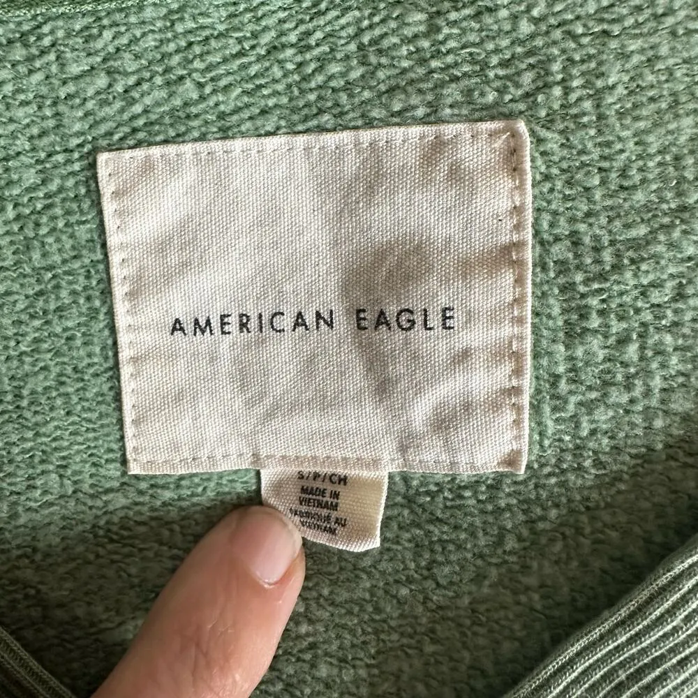 American Eagle AE Forever Slouchy Hoodie Womens size Small green cozy comfy hood - Image 8