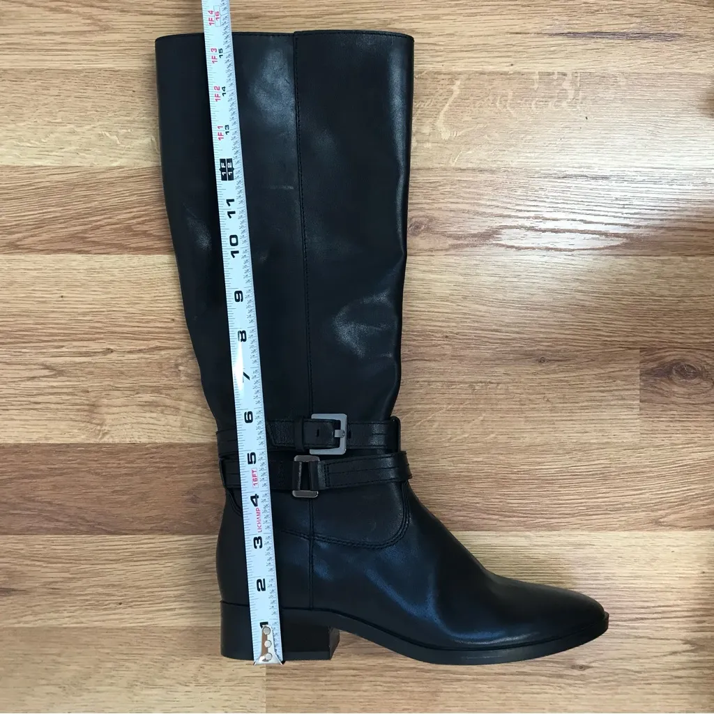 NATURALIZER Reid Black Leather Knee High Boots Size 6 Equestrian Fall Winter - Image 16