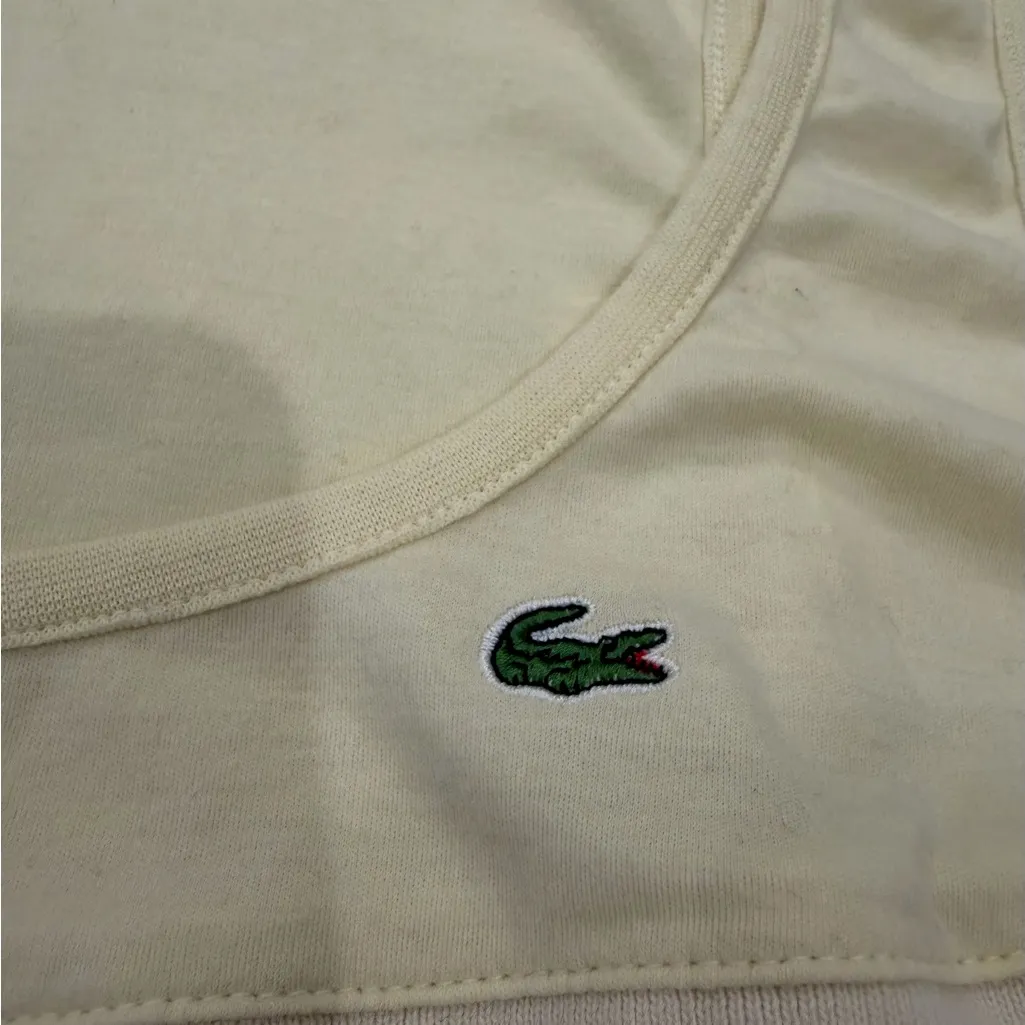 Lacoste Authentic Y2K Soft Yellow Babydoll Style Tank Top Size 46 Sporty - Image 7