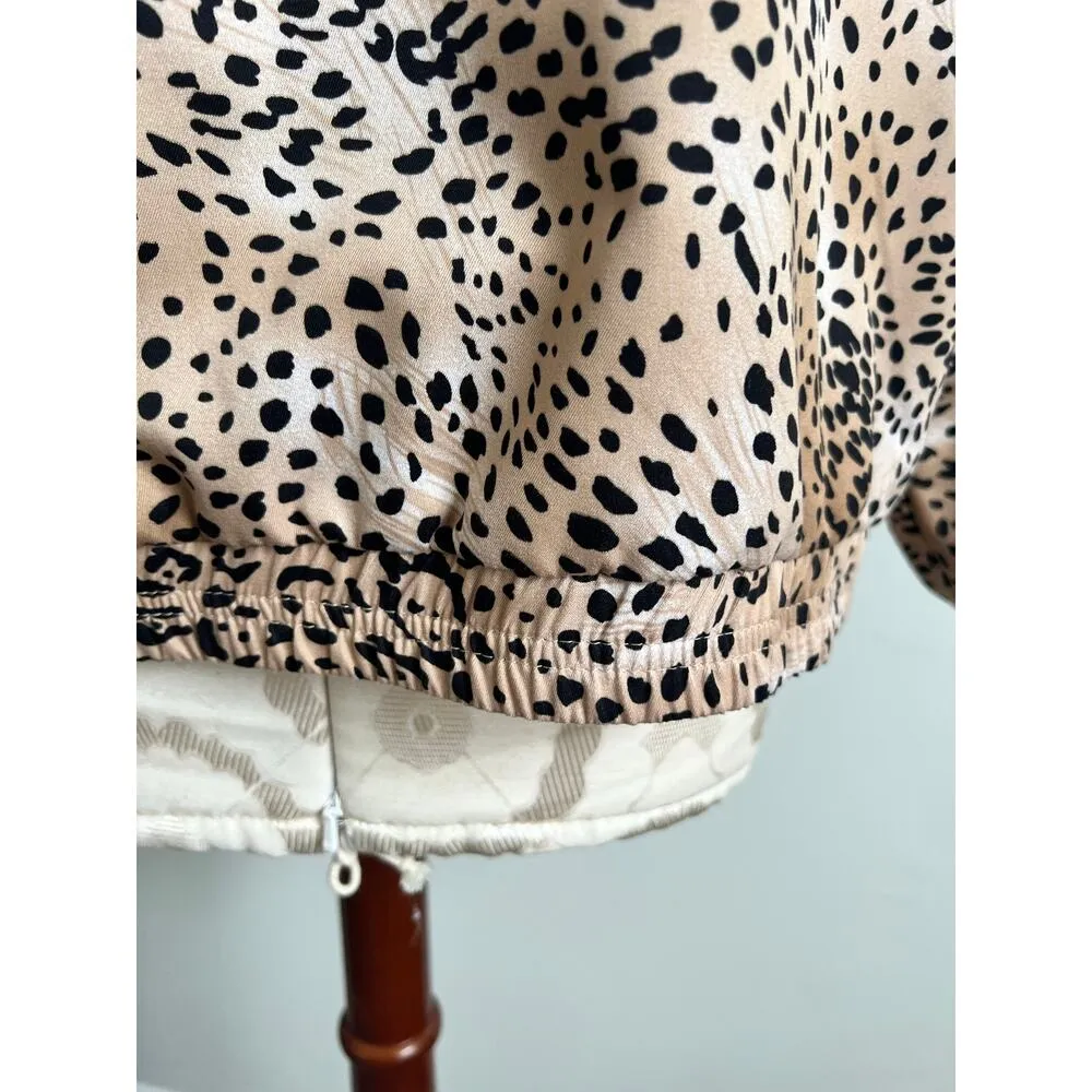 Allyson Whitmore Golf Leopard Print Zip Up Jacket Large Brown - Image 10