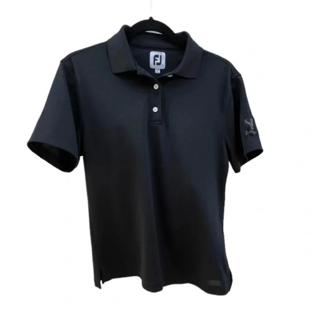 Foot Joy Womens Size Small Black Golf Polo Golden Eagle Logo‎ Short Sleeve​​​ - Image 5