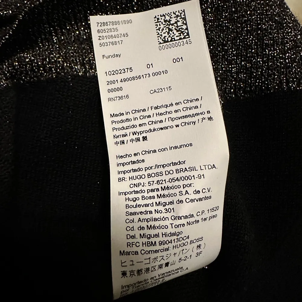 NWOT BOSS Hugo Boss Metallic Black/Silver Funday Sweater - Image 6