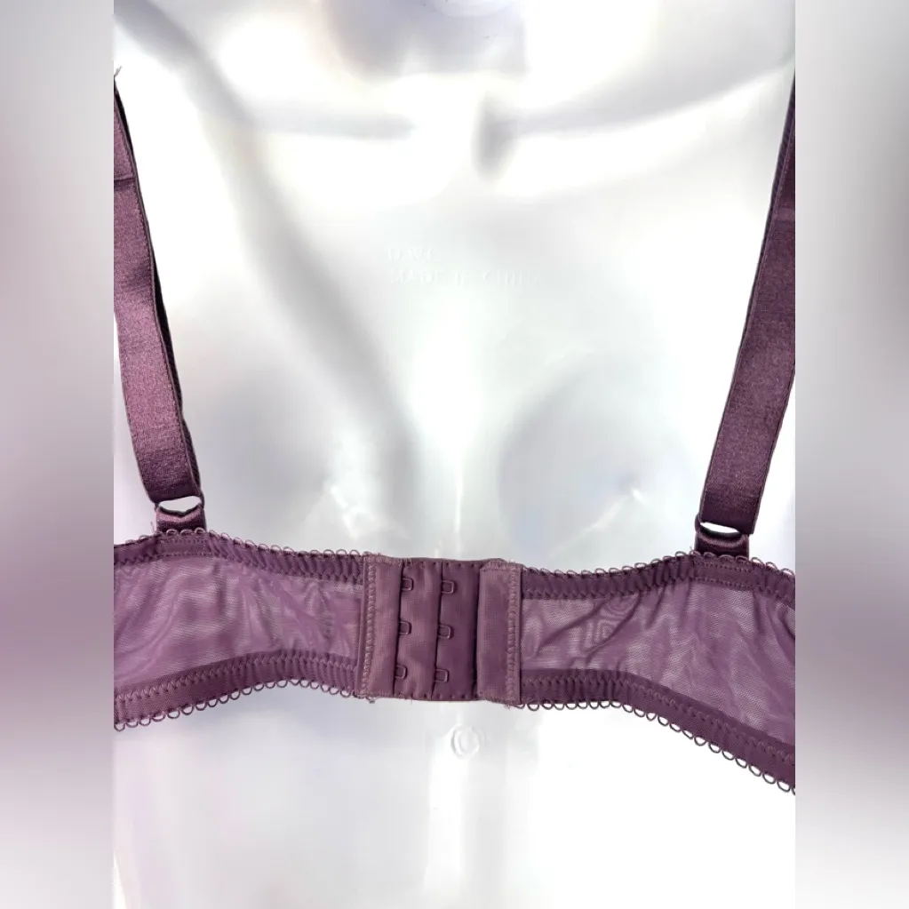 Adore Me 42C Purple Burgundy Lace Corset Underwire Bra - Image 5
