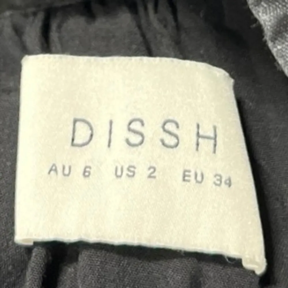 Dissh Nadia Womens Black Plunge V-neck Collar Puff Sleeve Mini Shift Dress Sz 2 - Image 7