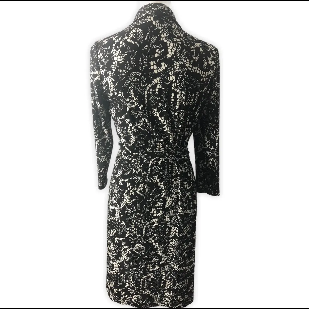 Nine West 3/4 Sleeve Floral Wrap Dress - Image 3