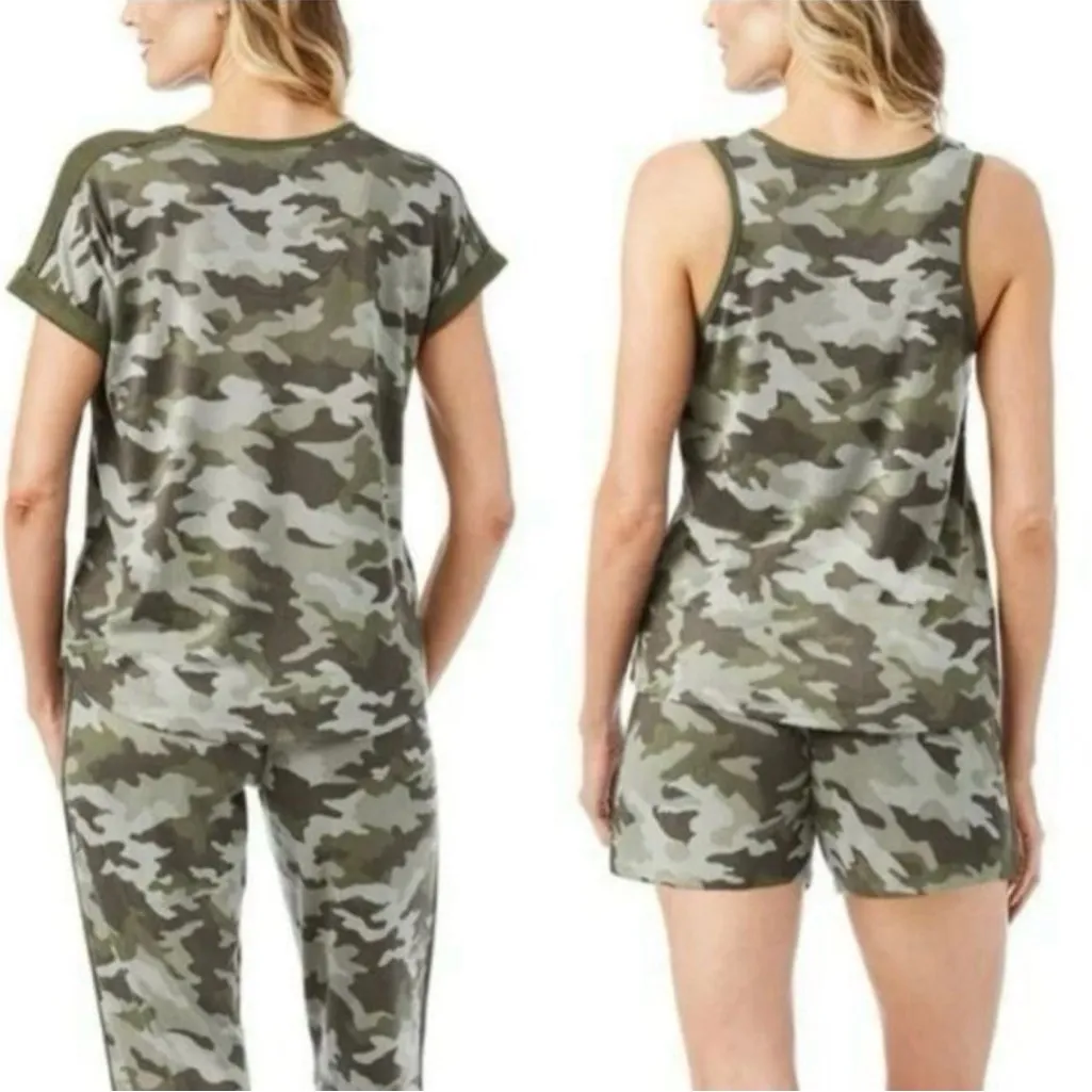 Lucky Brand 4 Piece Women's Green Camouflage Loungewear Set. Size L - Image 3