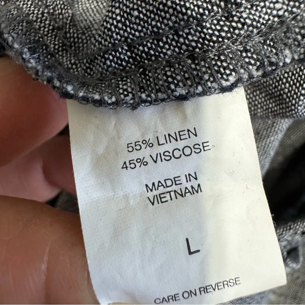 Soho New York & Company Street Linen Women Charcoal Relaxed Fit Pants Size L - Image 9