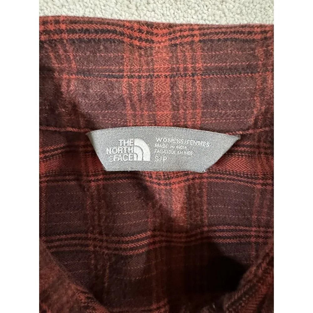 The North Face Shirt Womens Small Red Multi Plaid Long‎ Sleeve Button Up Outdoor - Image 5