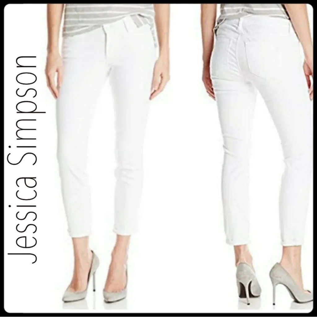 Jessica Simpson Forever Skinny Crop White Jeans Size 30 - Image 2