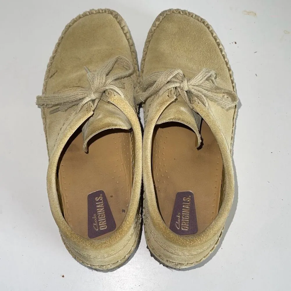 Clarks Originals Womens Weaver Oak Suede Crepe Sole Loafer Flat Shoes Tan Size 8 - Image 7