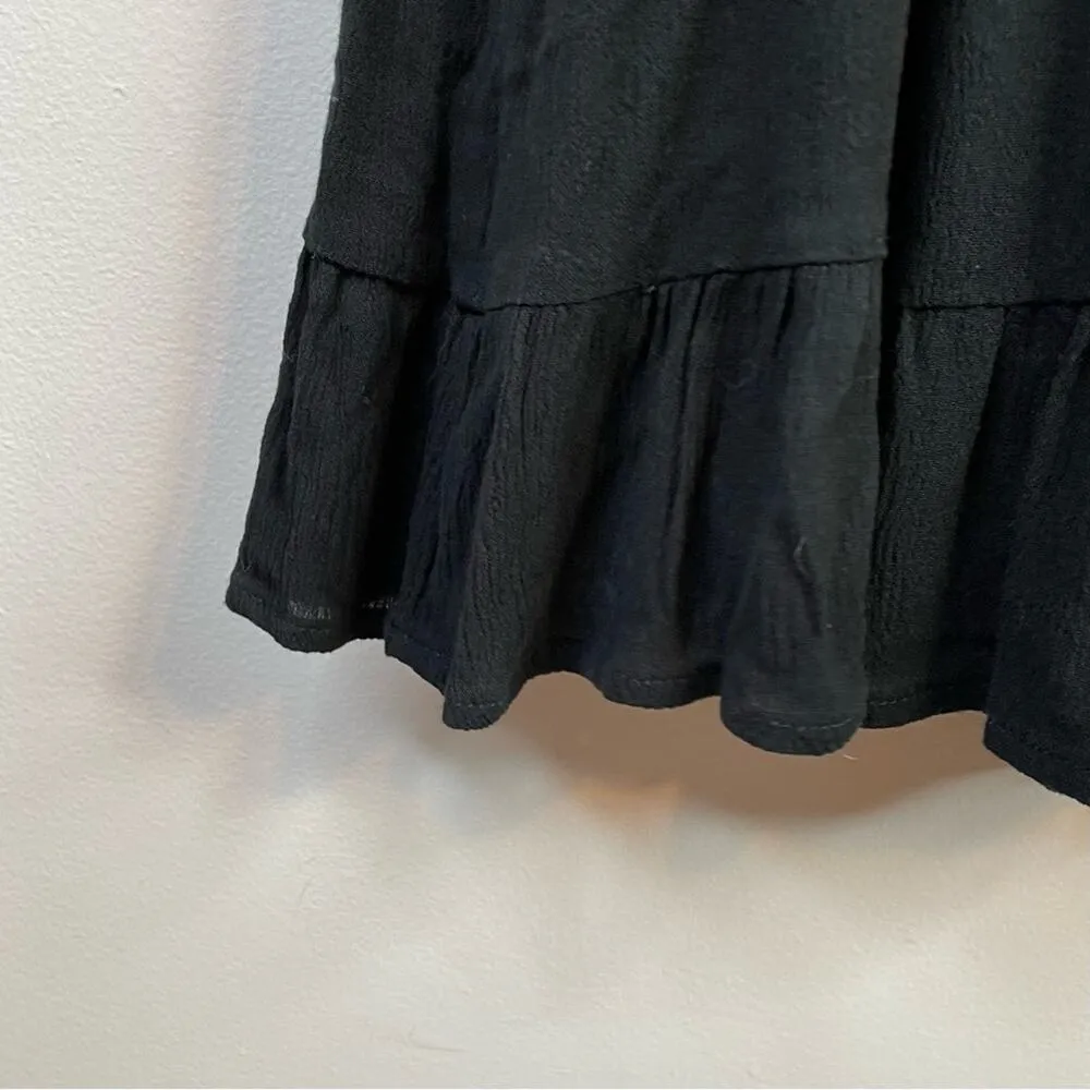 Urban Outfitters UO Gabby Black Ruffle High Neck Flowy Prairie Mini Dress S new - Image 10