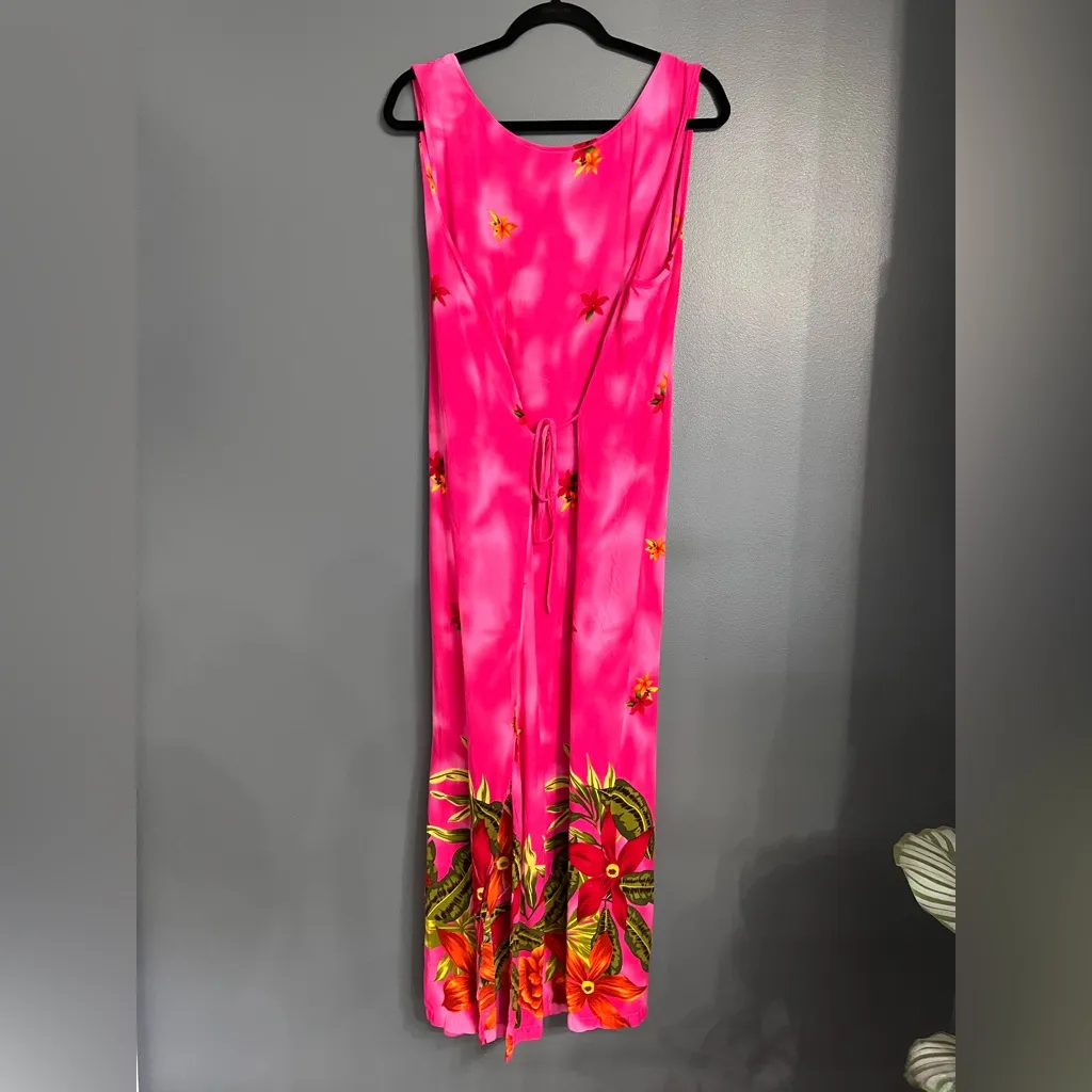 JANE ASHLEY Vintage Tropical Hawaiian Sleeveless Tie Dress Women’s Sz 1X EUC - Image 3