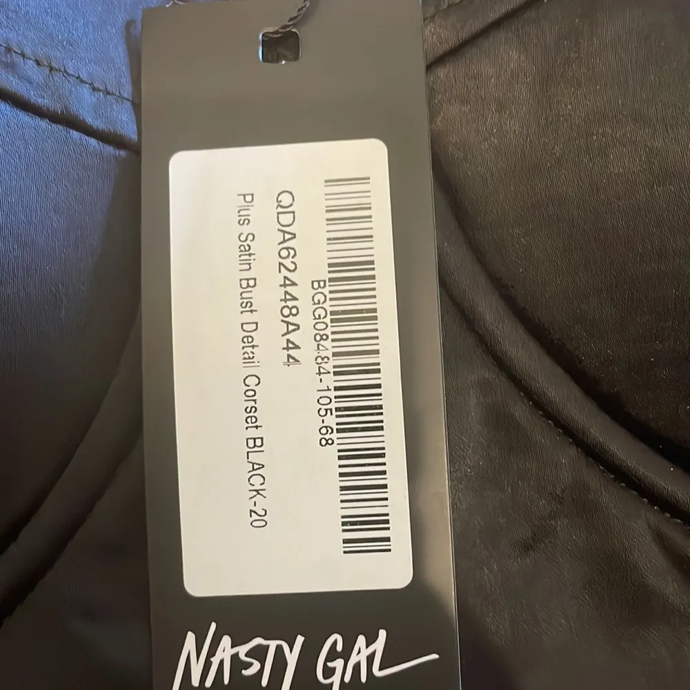 Womens New Nasty Gal Plus Satin Bust Detail Corset Black - Image 6