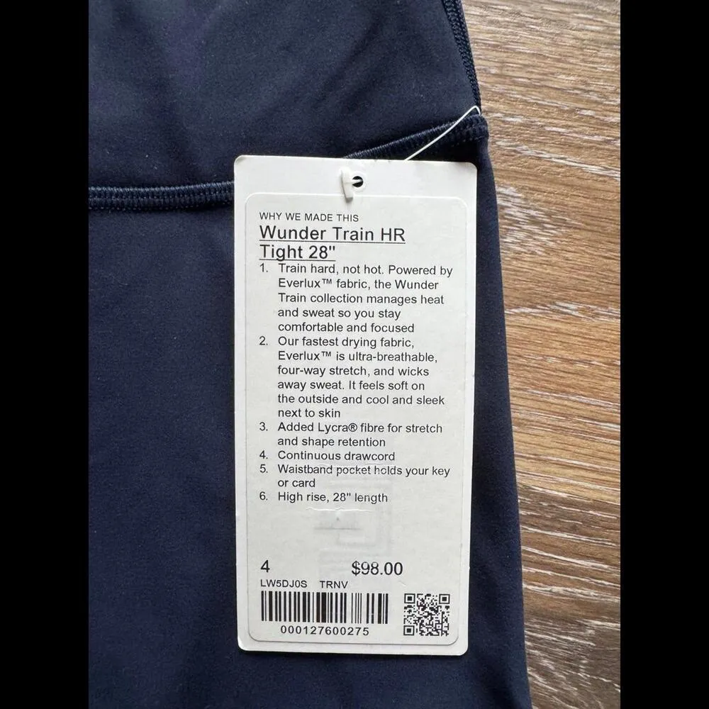 Lululemon Wunder Train High Rise 28” True Navy Size 4 NWT - Image 4