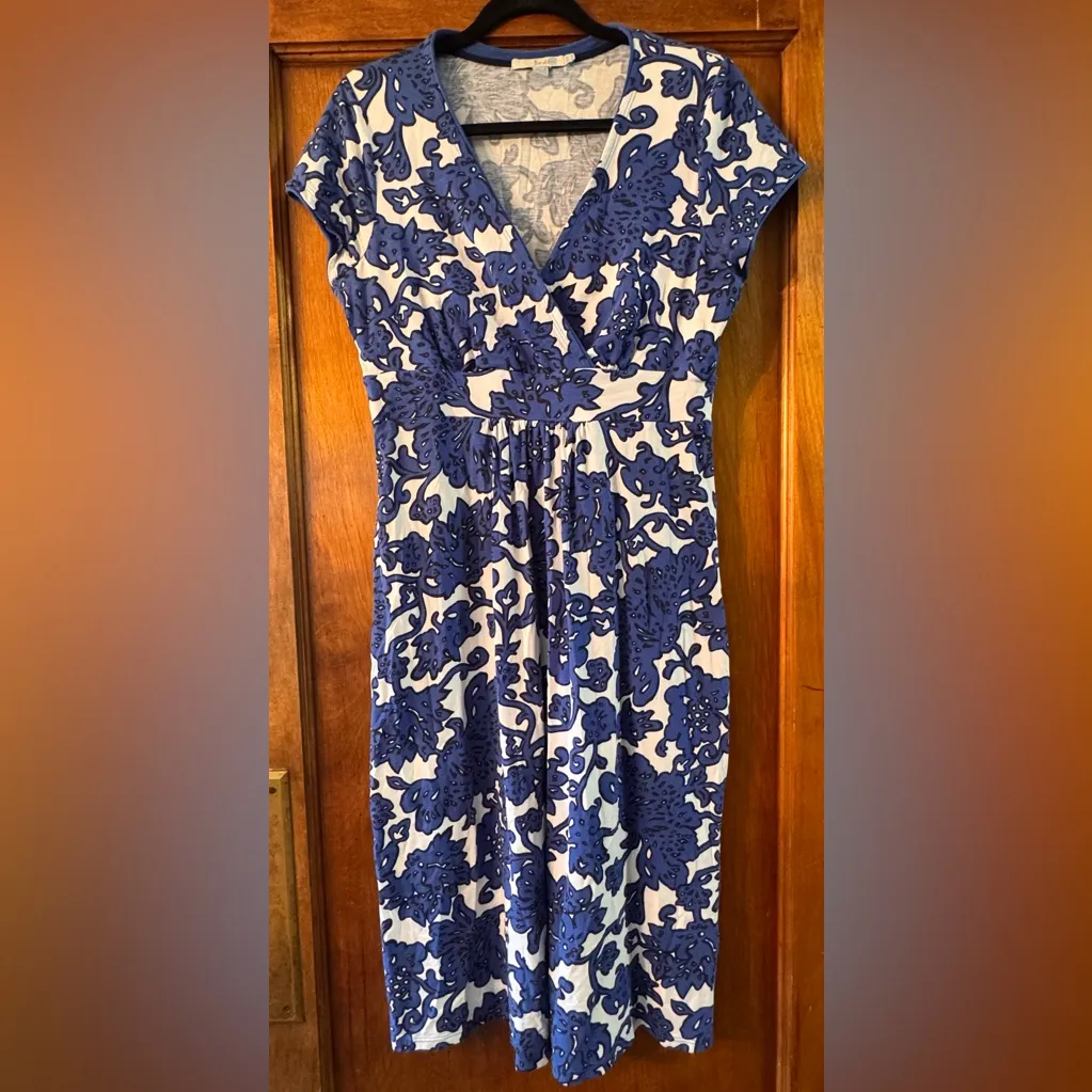 Boden Casual Jersey Dress in Island Sapphire Island Vine - Image 2