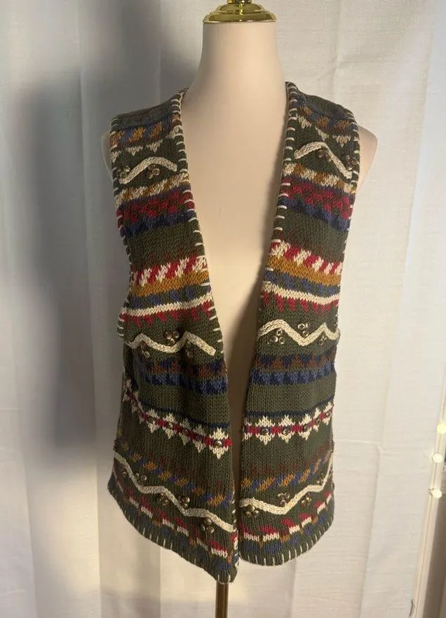 Vintage Hunt Club Multicolor Patterned Vest - Image 8