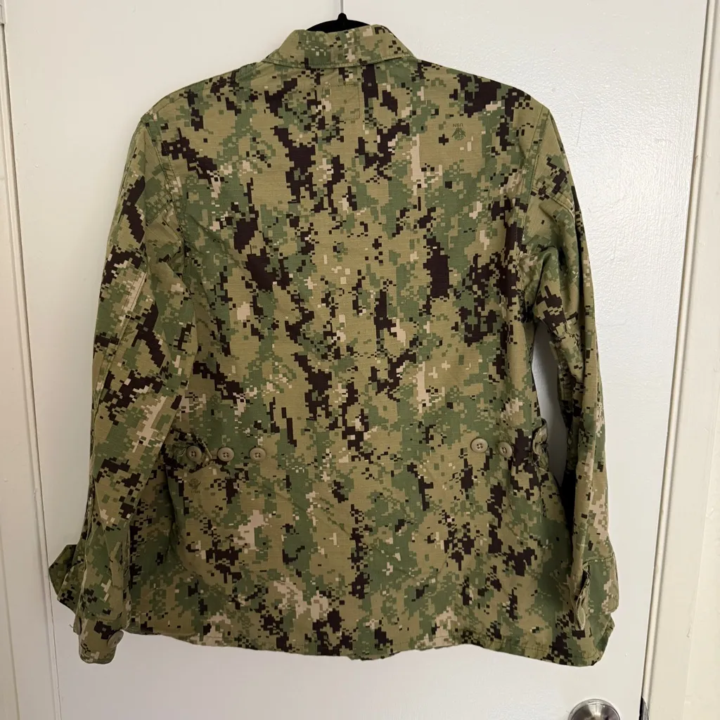 Navy Camouflage Women's Shirt Jacket Maternity Small/Short Green - Image 6