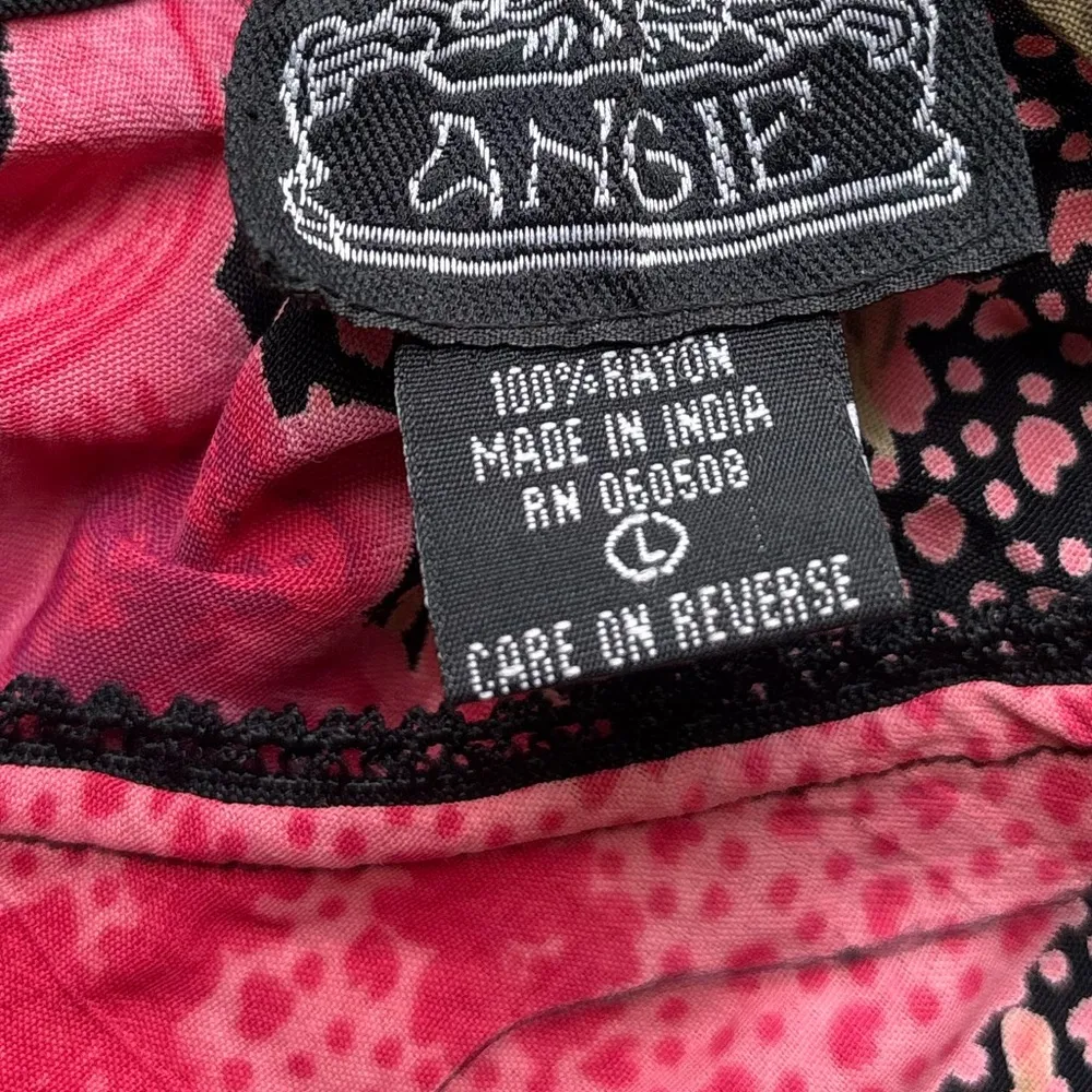 Angie Black and Pink Floral Patchwork Skirt - Image 4