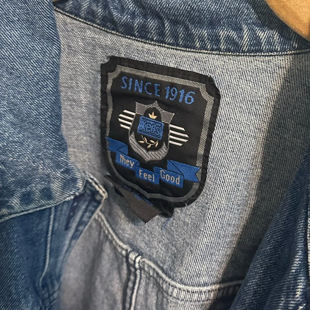 Vintage Rare 90s Keds Cotton Oversized Button up Denim Jacket - Image 6