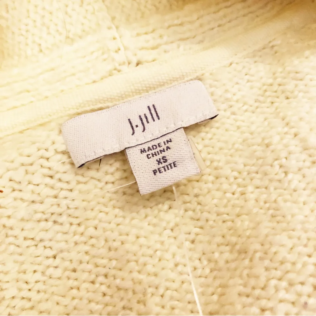 J‎ Jill Striped Open Front Cotton Cardigan, XS Blue - Image 4