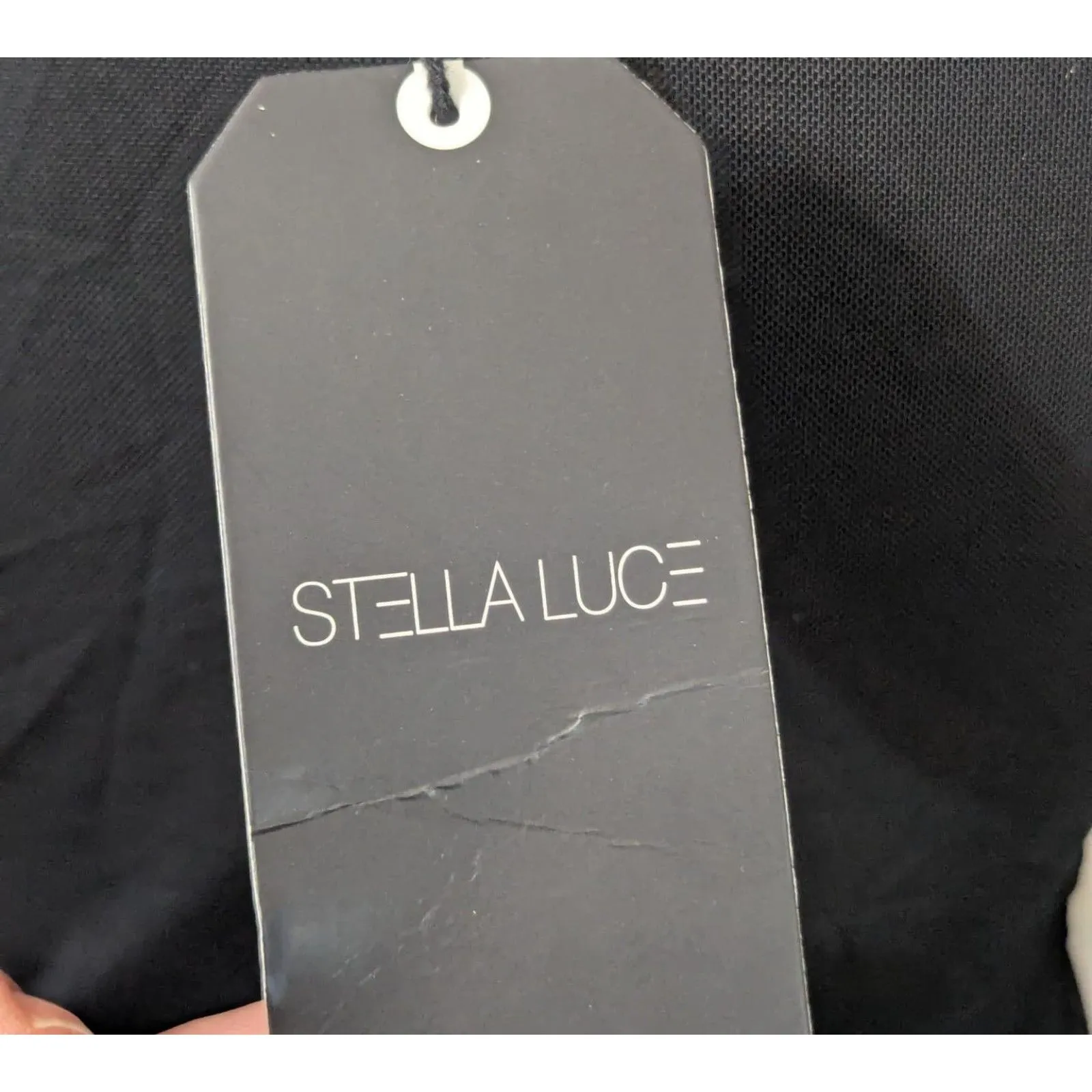 STELLA LUCE NWT Ruched Mesh Long Sleeve Top M Black Bodycon Going Out Blouse - Image 4