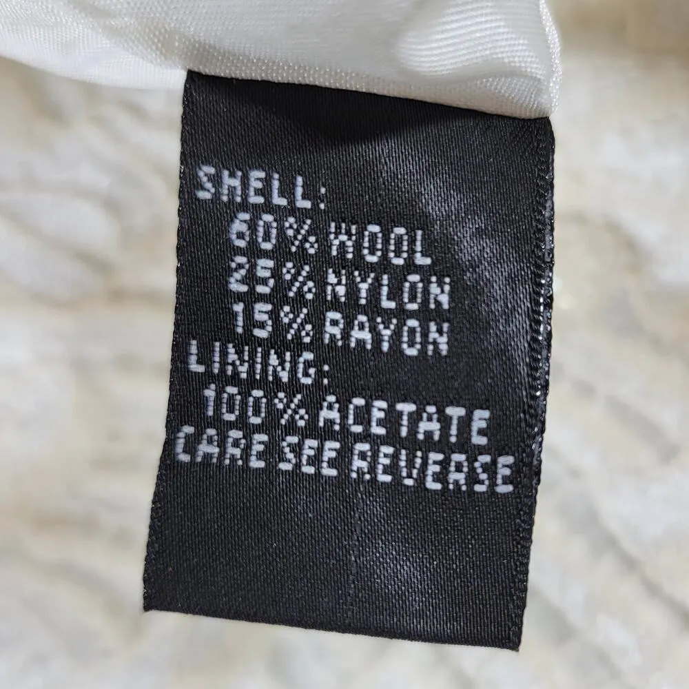 Carmen Marc Valvo Signature Lace and Beaded Skirt Womens 4 Ivory Overlay Knee - Image 5