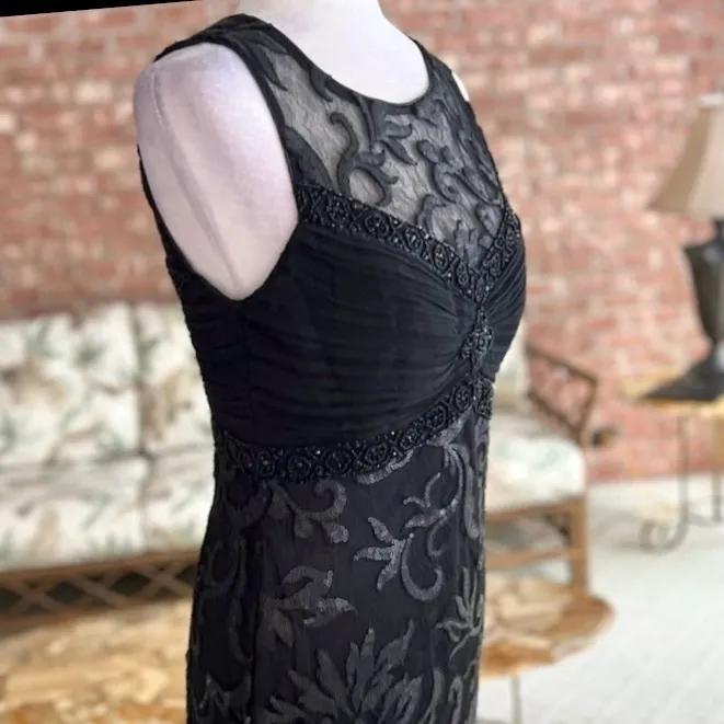 Sue Wong Nocturne Dress 6 Black Sequin Mesh Illusion Cocktail NWT - Image 15