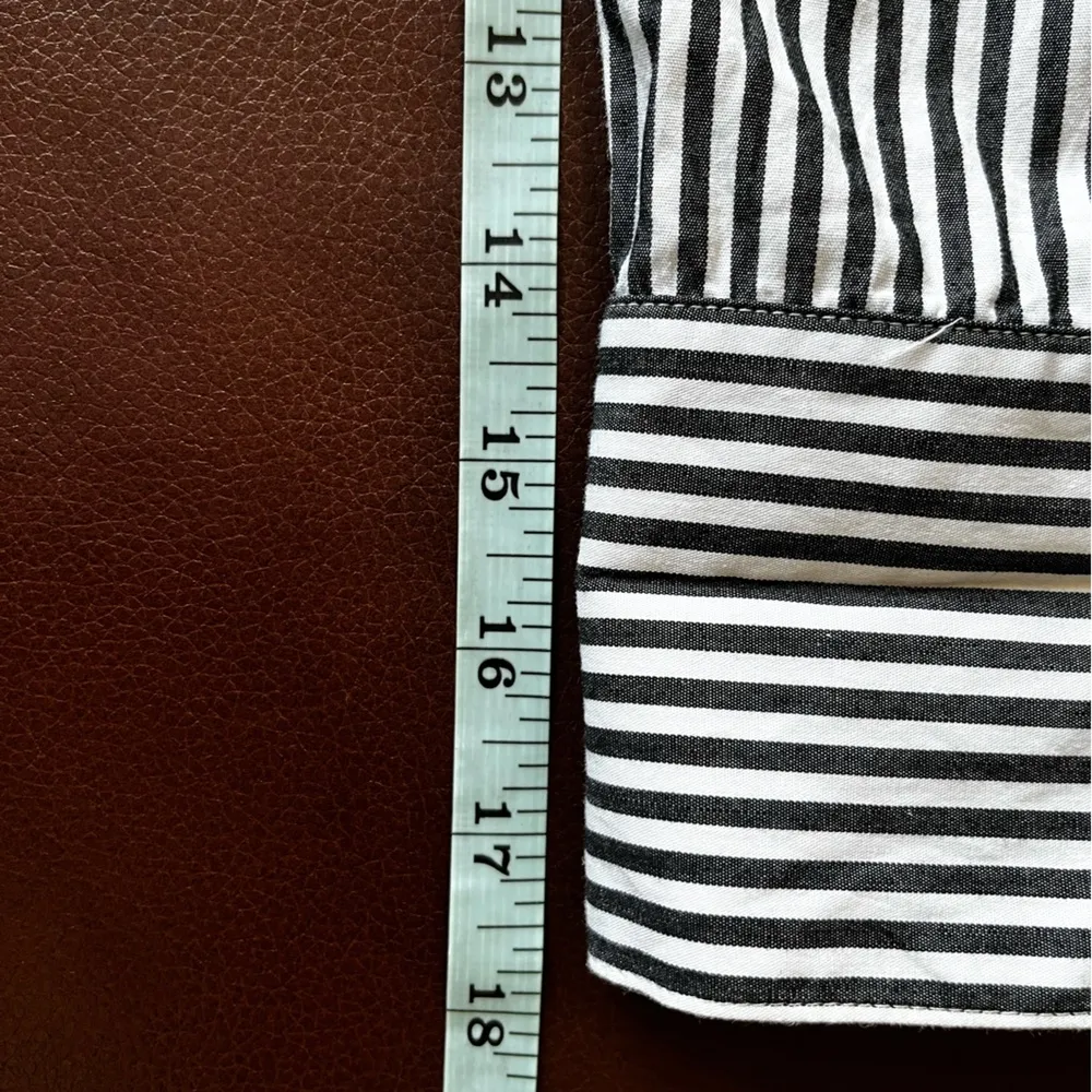 Robert Rodriguez Off the Shoulder Stripe Shirt Black/White 4 - Image 7