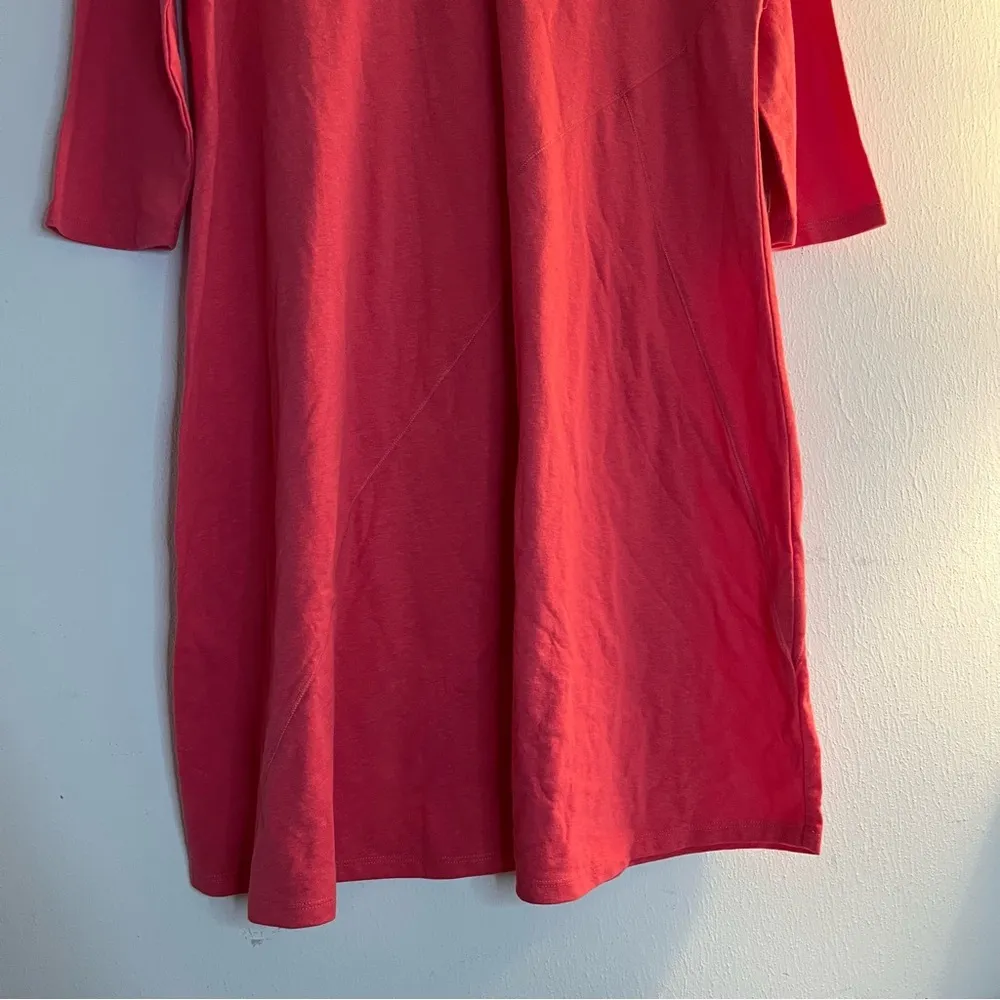 Soft Surroundings Daphne Dress Coral Pink A-Line 3/4 Sleeve V-Neck Sz XL EUC - Image 7